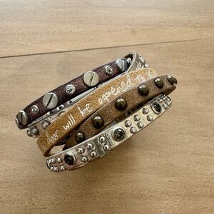 Good Works Multi layer leather bracelet with metal magnetic clasp
